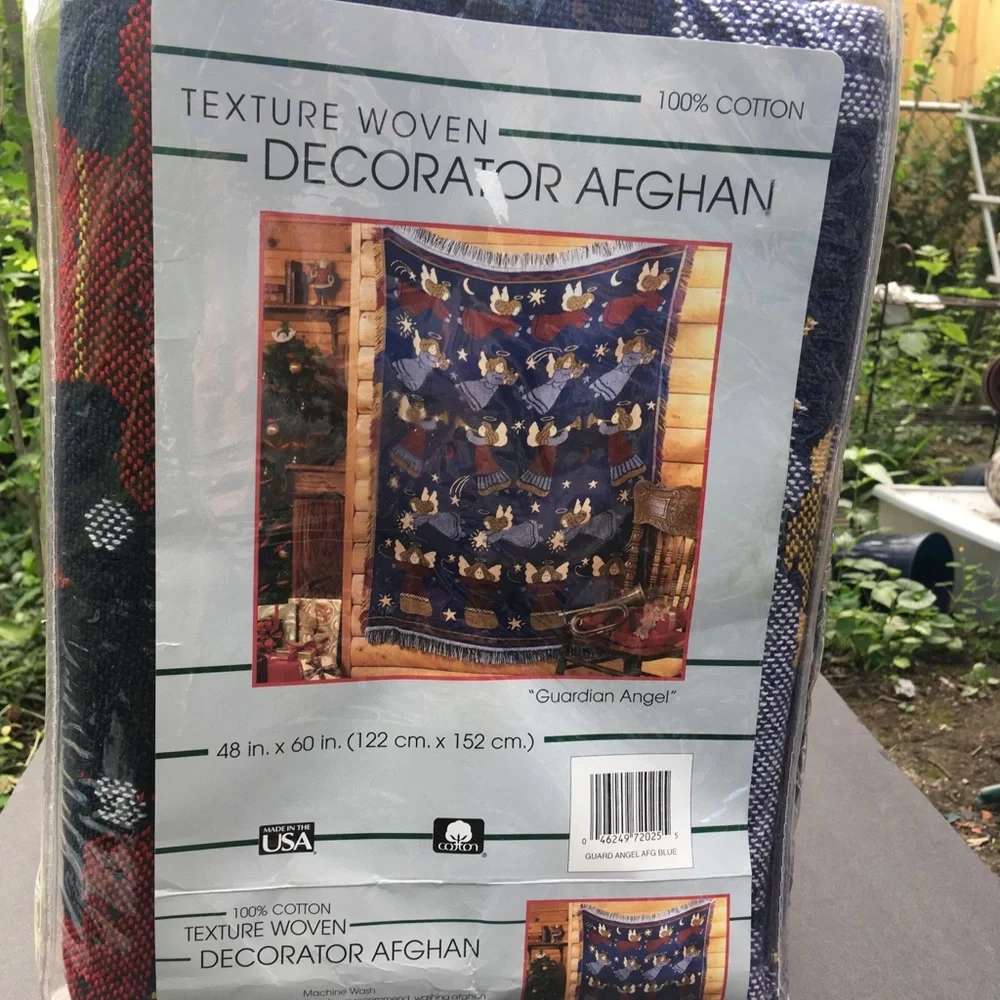 Guardian Angel Throw Crown Crafts Afghan Blanket Cotton 48” x 60” New USA